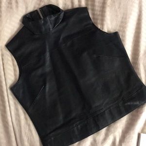 Leather turtleneck